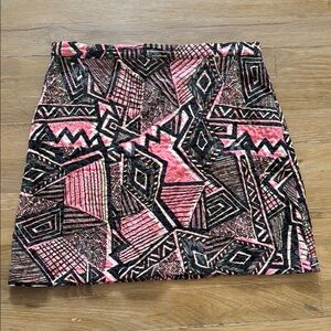 Geometric Pink and Black Skirt